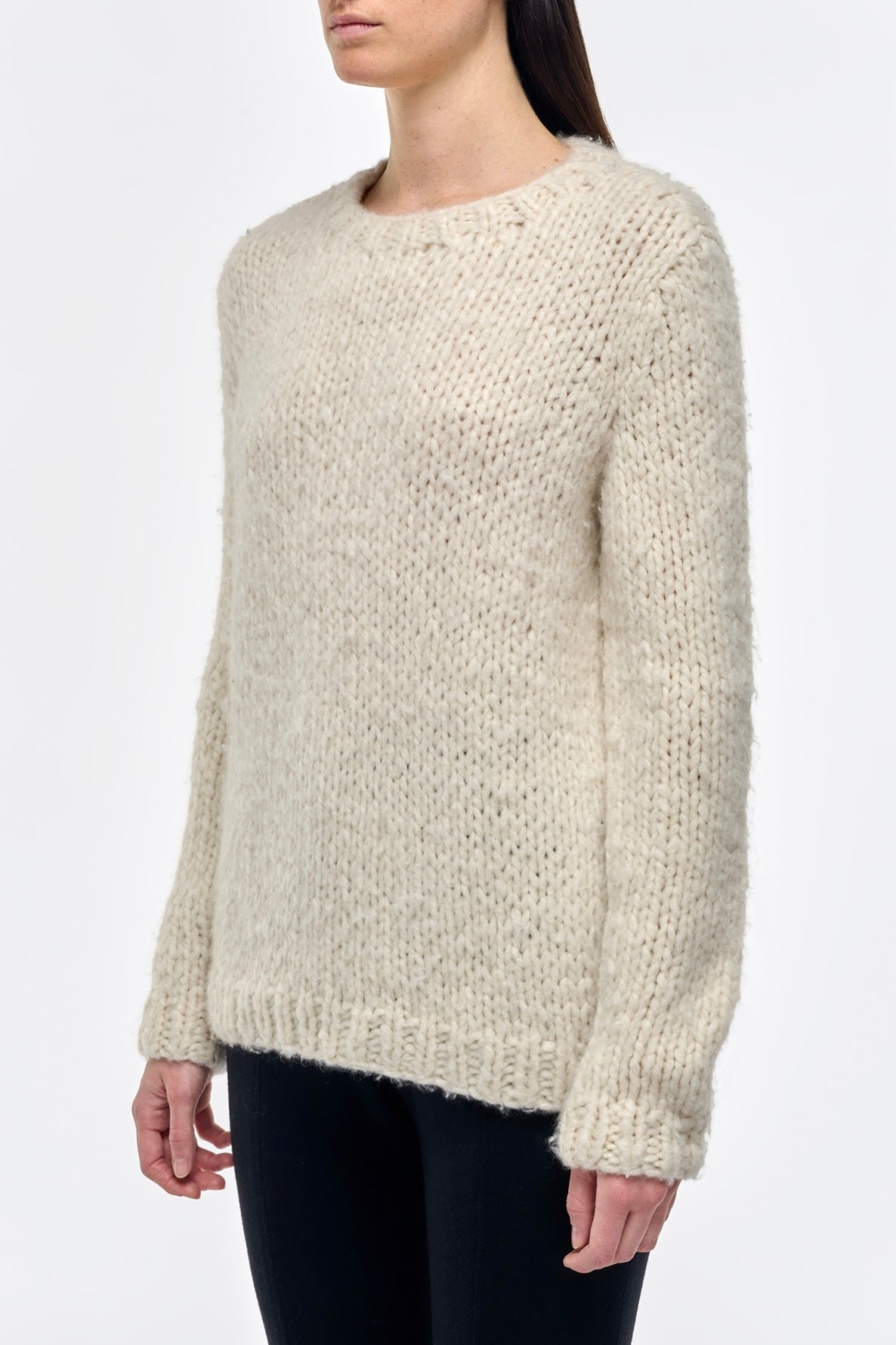 Lawrence Knit Sweater in Ivory Welfat Cashmere