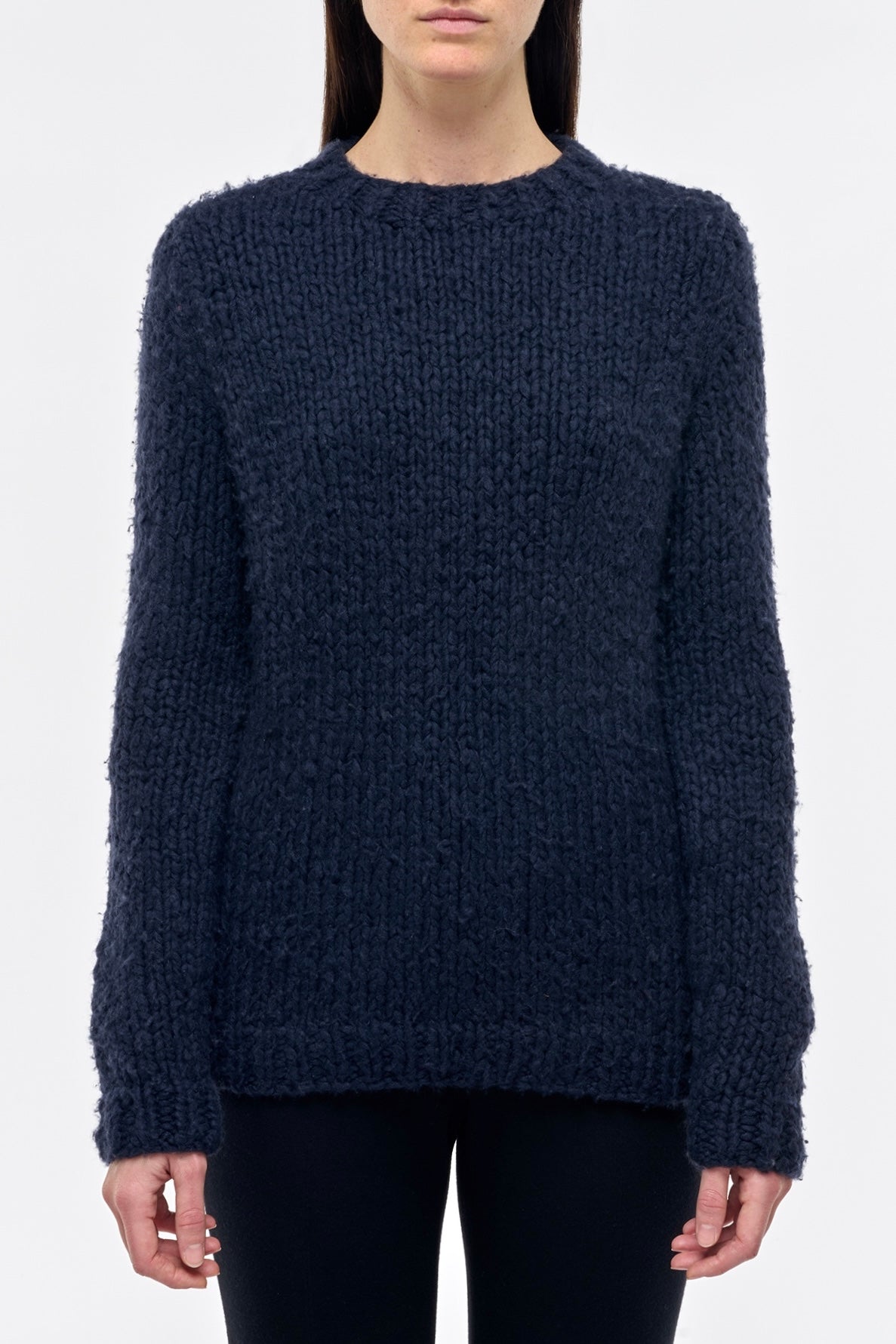 Lawrence Knit Sweater in Dark Navy Welfat Cashmere
