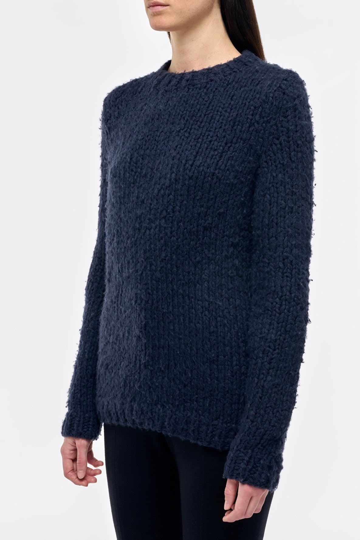 Lawrence Knit Sweater in Dark Navy Welfat Cashmere
