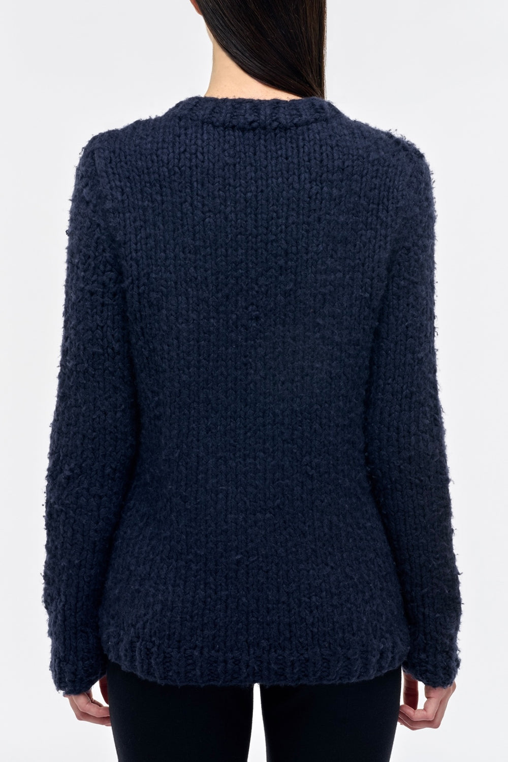 Lawrence Knit Sweater in Dark Navy Welfat Cashmere