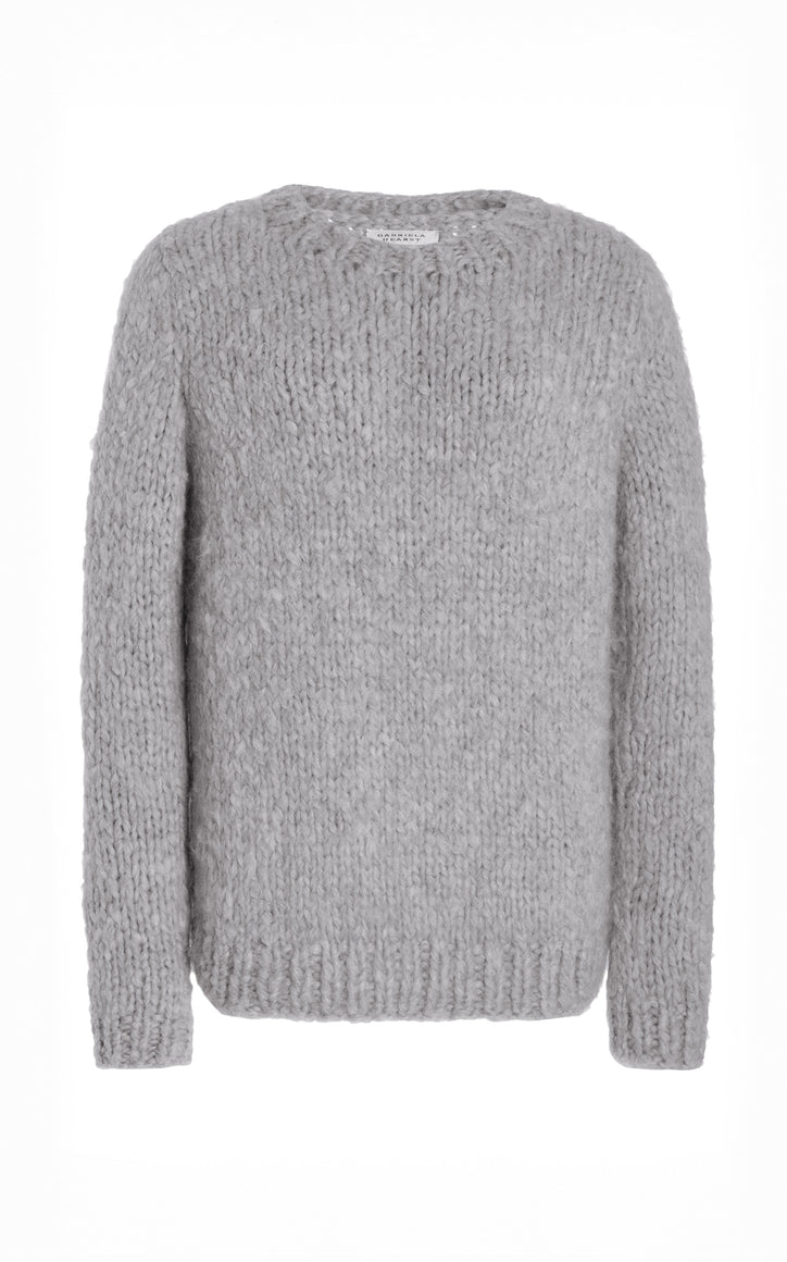 Lawrence Knit Sweater in Heather Grey Welfat Cashmere M