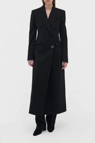 Julien Coat in Black Recycled Wool