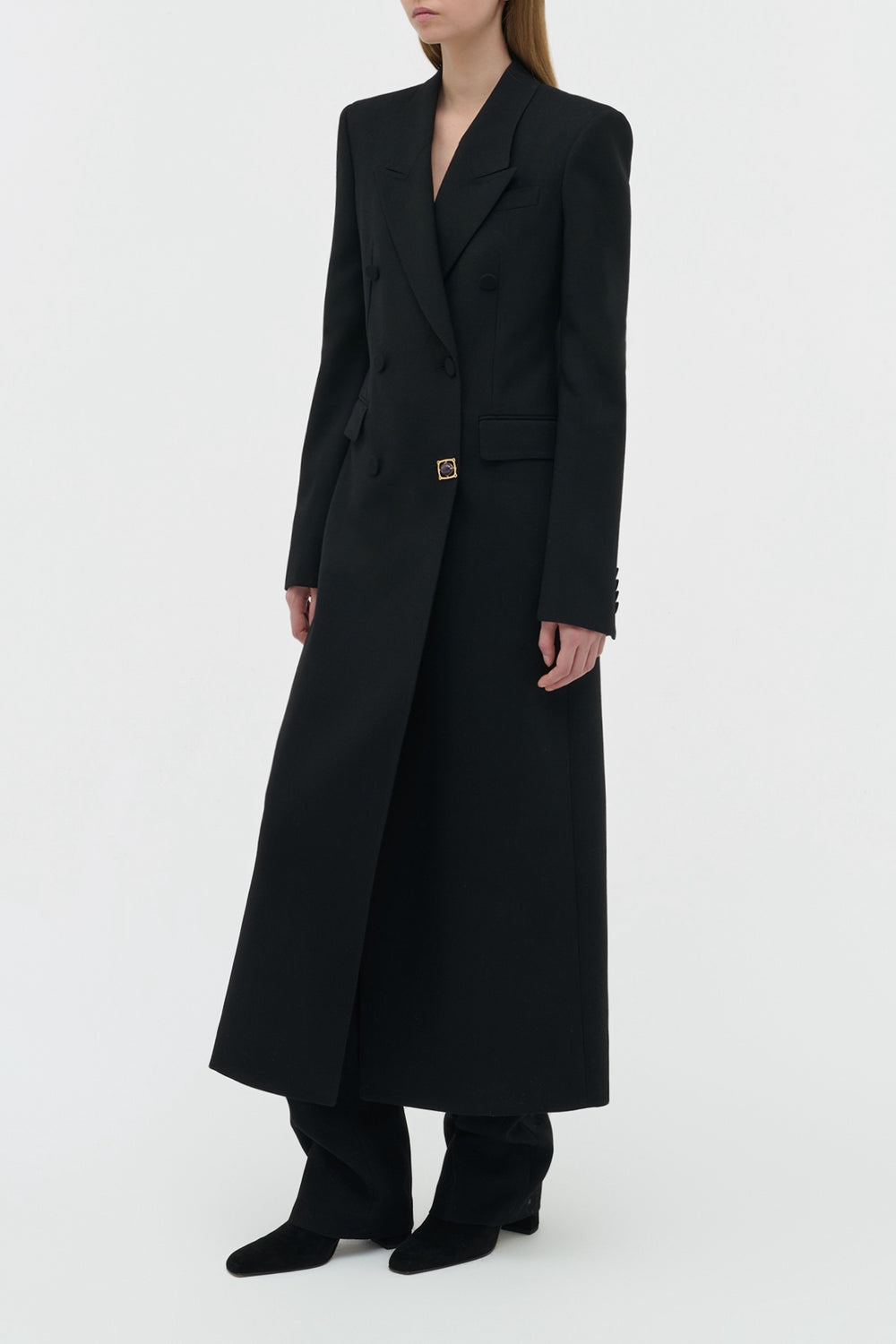 Julien Coat in Black Recycled Wool