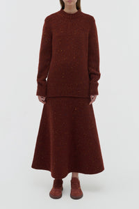 Alfie Knit Sweater in Burnt Sienna Multi Speckle Aran Cashmere
