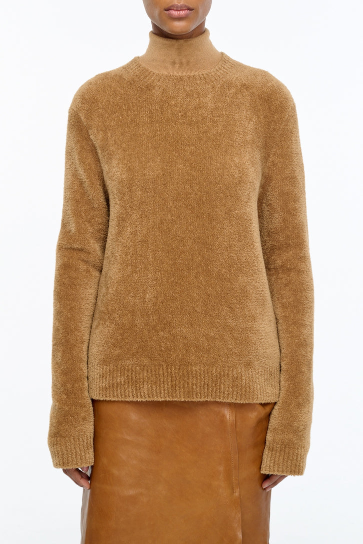 Imber Knit Sweater in Mid Camel Silk