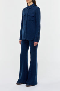 John Austin Shirt in Electric Navy Speckled Cashmere