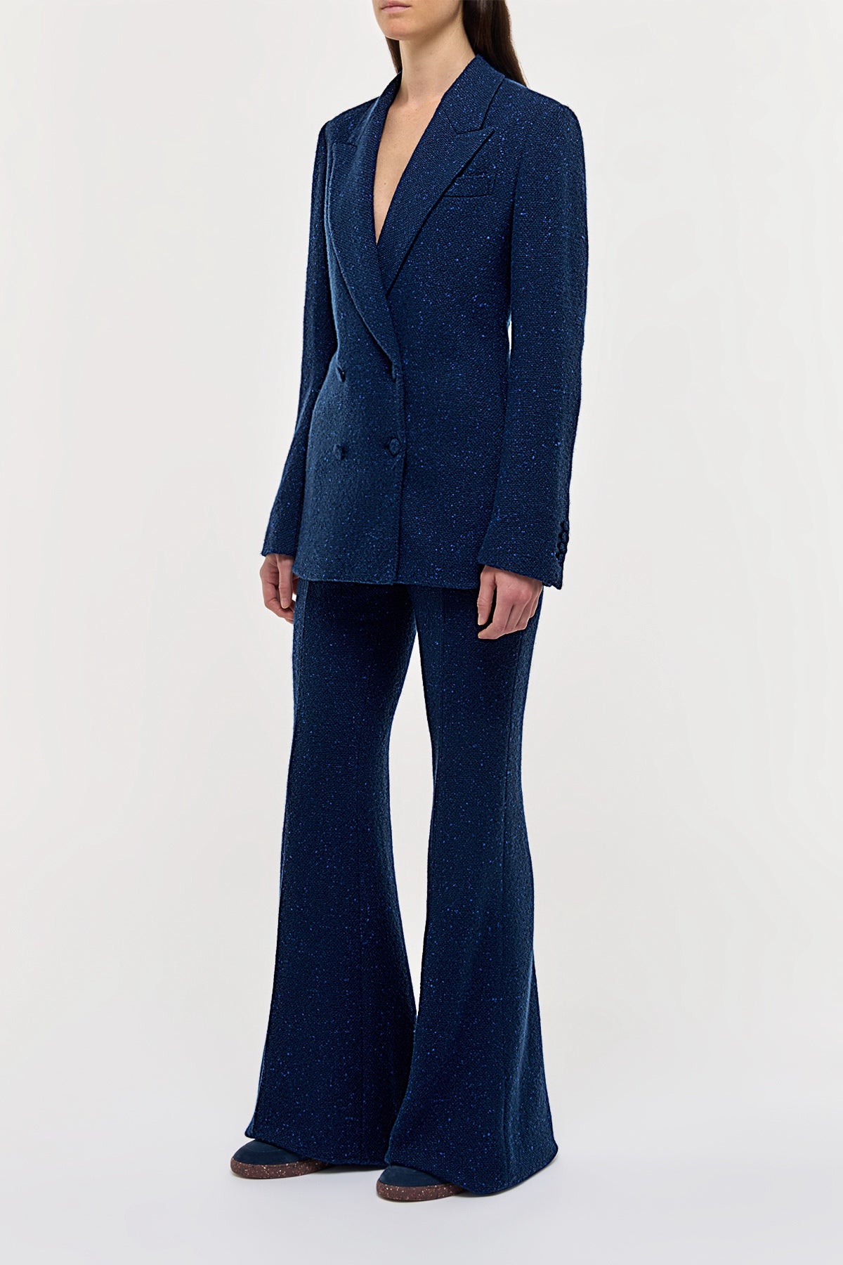 Rhein Knit Pant in Electric Navy Speckle Cashmere