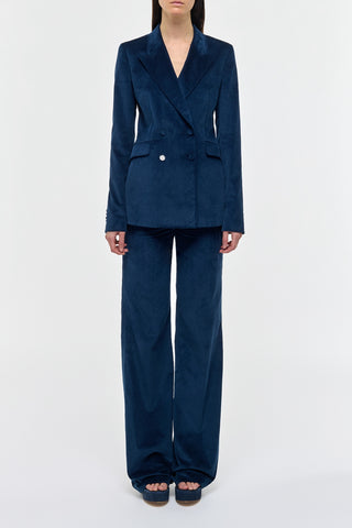 Electric Navy Corduroy Angela Blazer Suit - Front Full Look | Gabriela Hearst