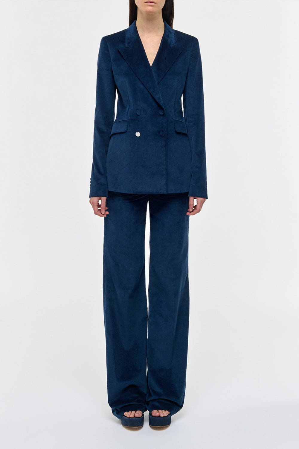 Angela Blazer in Electric Navy Sea Island Cotton Corduroy