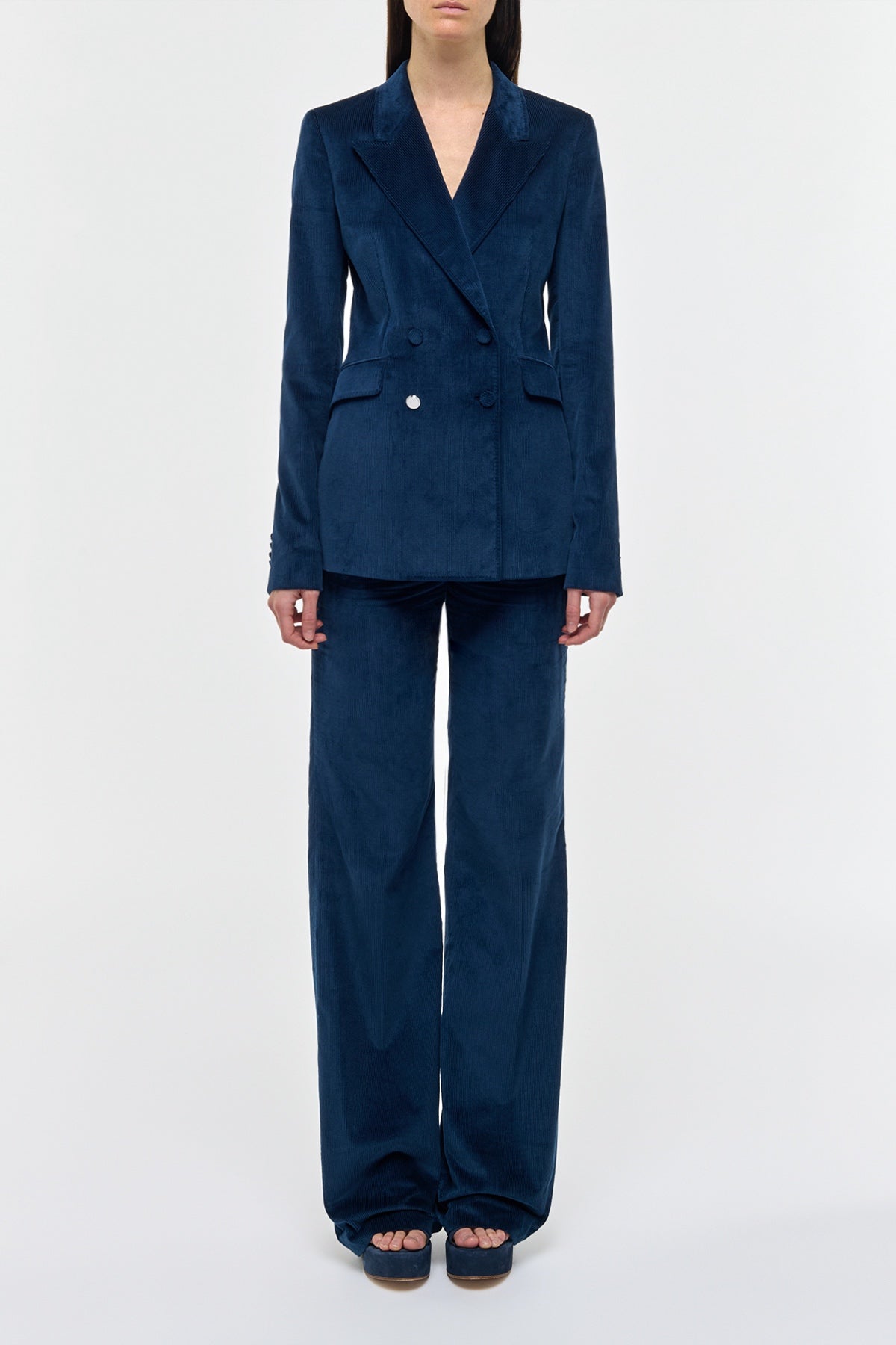 Angela Blazer in Electric Navy Sea Island Cotton Corduroy