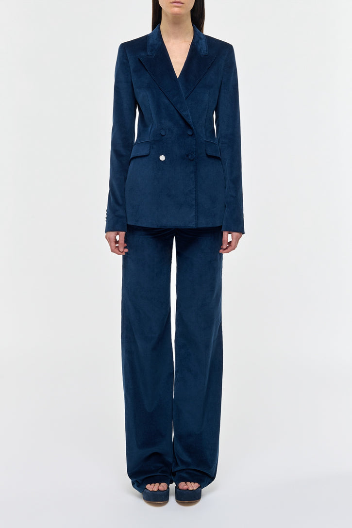 Angela Blazer in Electric Navy Sea Island Cotton Corduroy