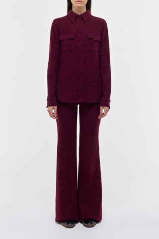Bordeaux Cashmere John Austin Shirt Styled Look - Front View | Gabriela Hearst