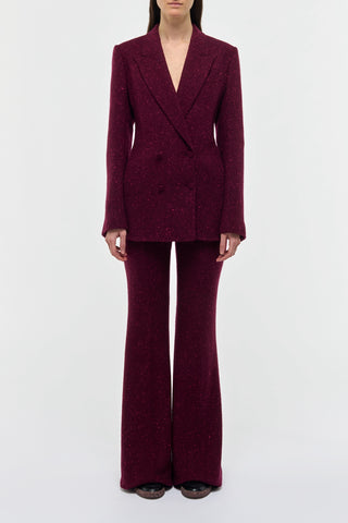 Bordeaux Cashmere Elliot Blazer Suiting Set - Full Front | Gabriela Hearst