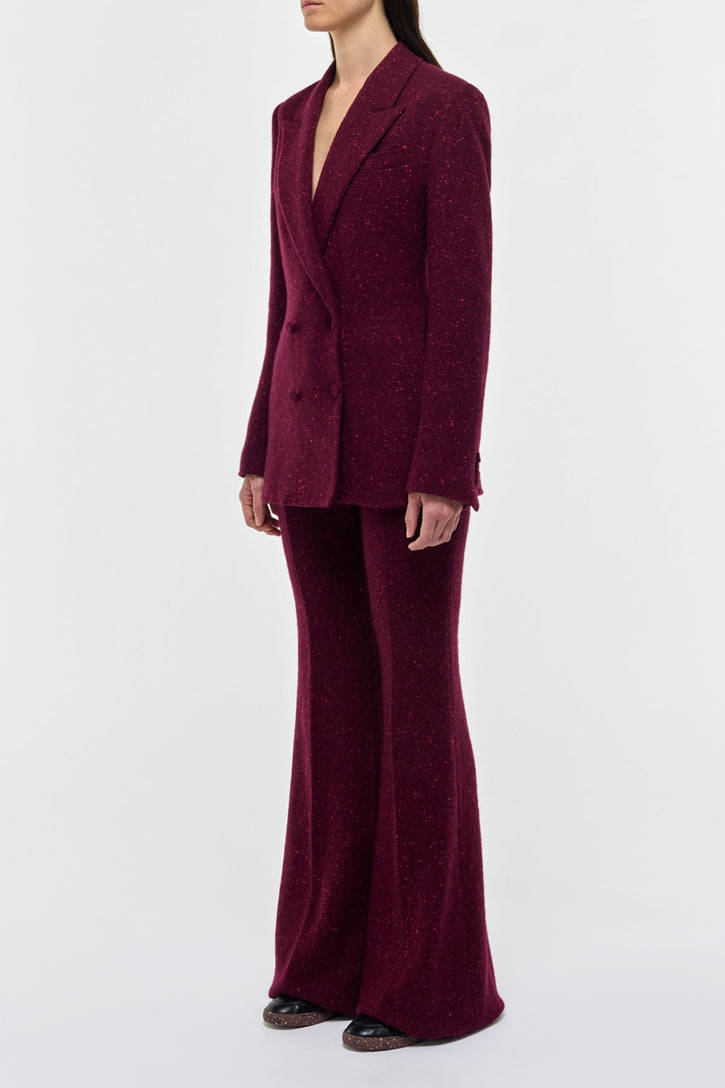 Elliot Knit Blazer in Bordeaux & Fuchsia Speckled Cashmere