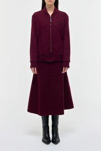 Winslow Knit Bomber in Bordeaux & Fuchsia Speckled Cashmere