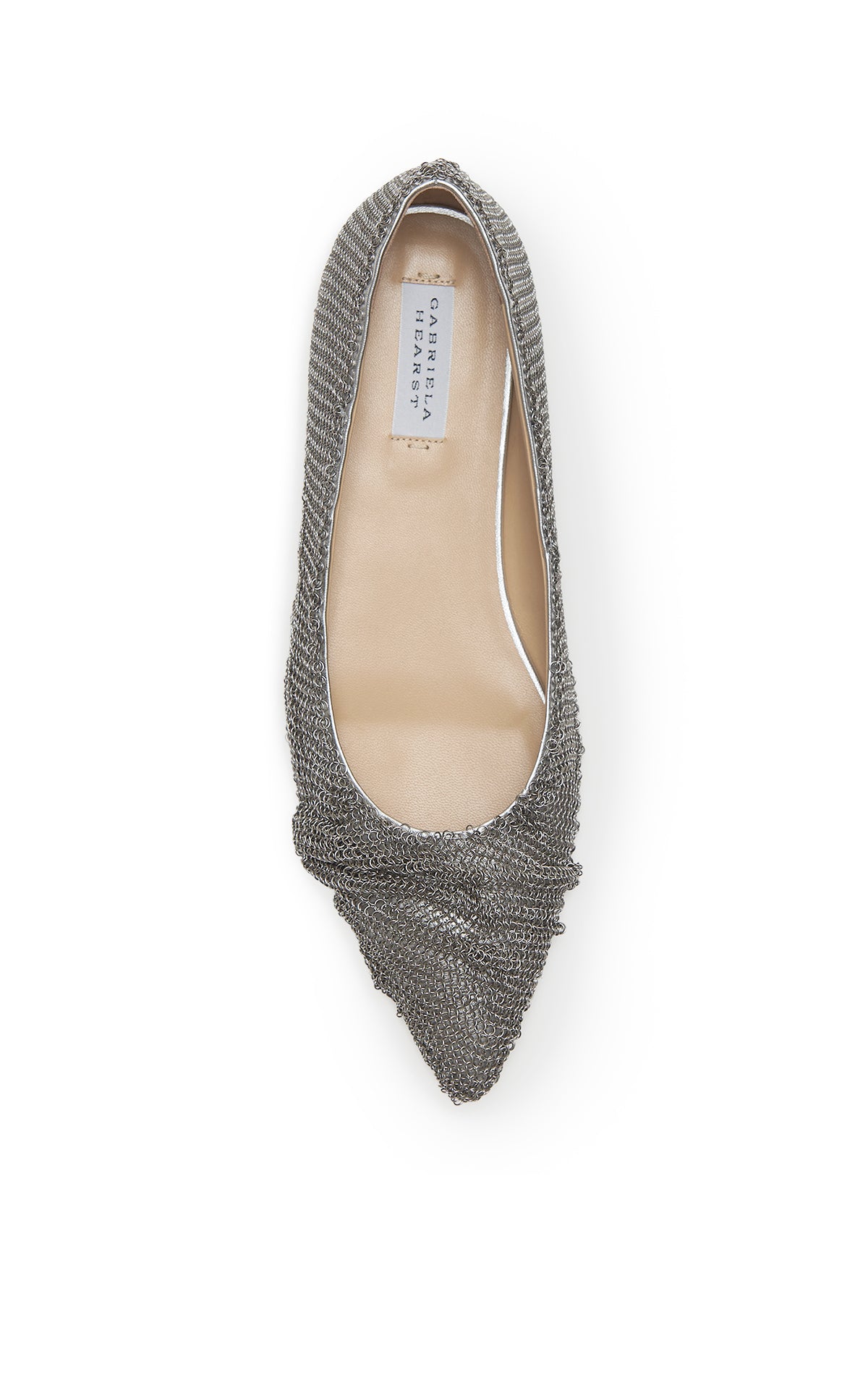 Gaia Flat in Silver Metallic Nappa Leather