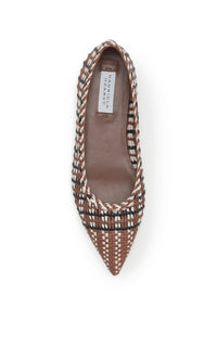 Aurora Braided Flat Shoe in Cognac Multi Leather