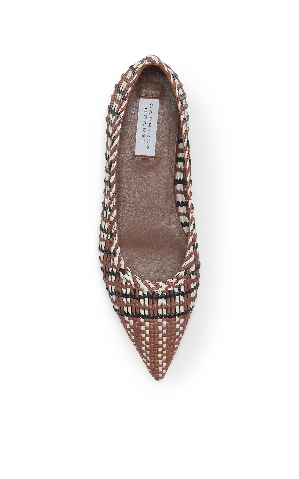 Andres Braided Pump in Cognac Multi Leather