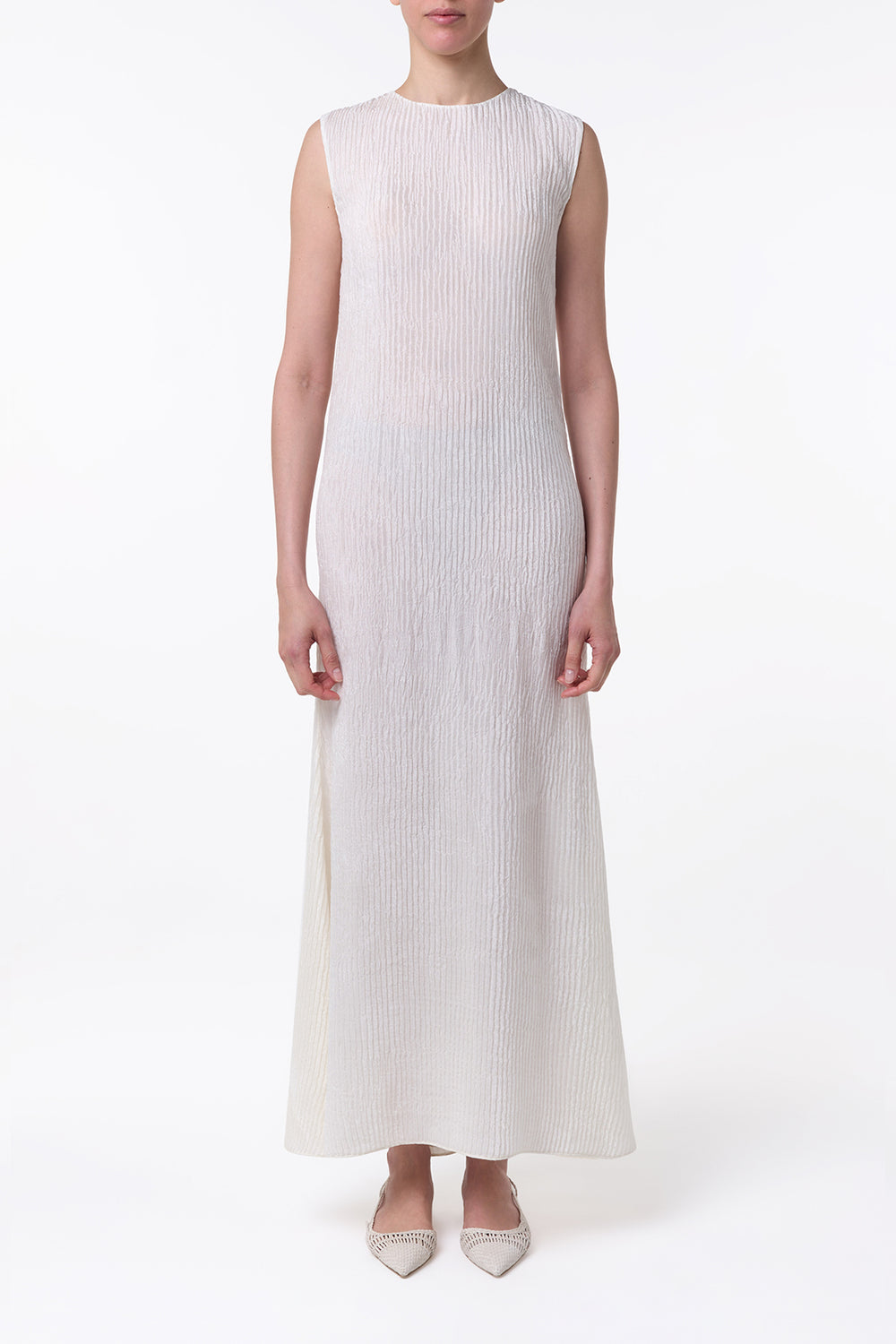 【関税込み】Gabriela Hearst オフホワイト Coleridge ベスト Carling Maxi Dress in Ivory Plisse Silk – Gabriela Hearst
