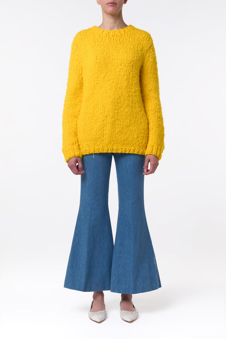 Lawrence Knit Sweater in Cadmium Yellow Welfat Cashmere