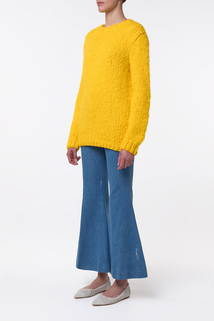 Lawrence Knit Sweater in Cadmium Yellow Welfat Cashmere