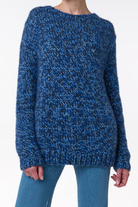 Poros Knit Sweater in Sky, Cobalt & Dark Navy Cashmere