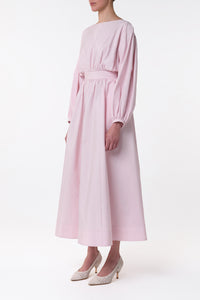 Ahmose Maxi Dress in Pale Blush Sea Island Cotton Poplin