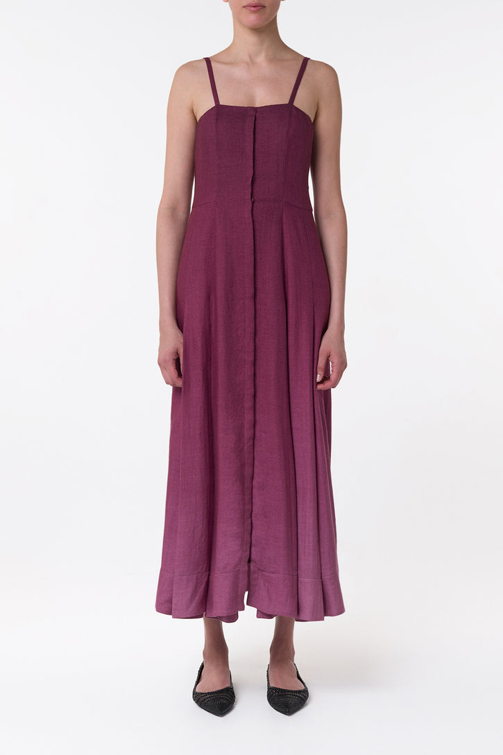 Magritte Maxi Dress in Bordeaux Cashmere Silk