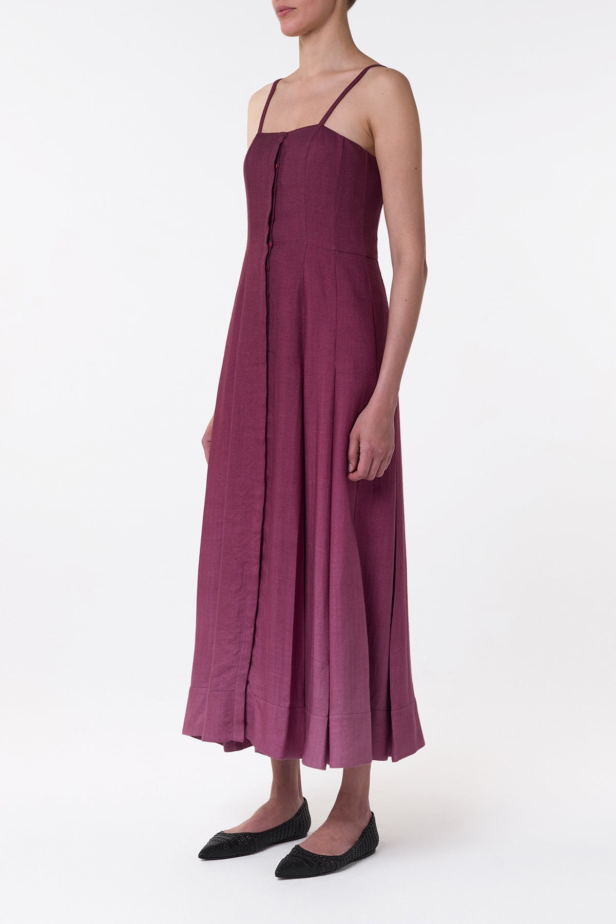 Magritte Maxi Dress in Bordeaux Cashmere Silk