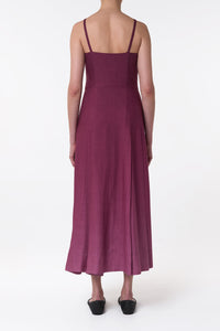 Magritte Maxi Dress in Bordeaux Cashmere Silk