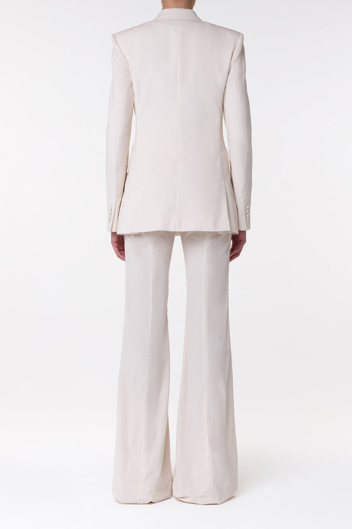 Ianthe Flare Pant in Ivory Sea Island Cotton Corduroy