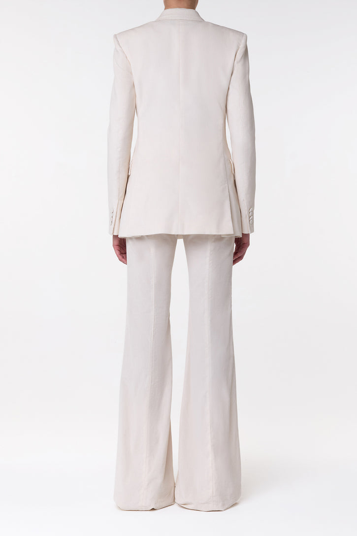 Ianthe Flare Pant in Ivory Sea Island Cotton Corduroy