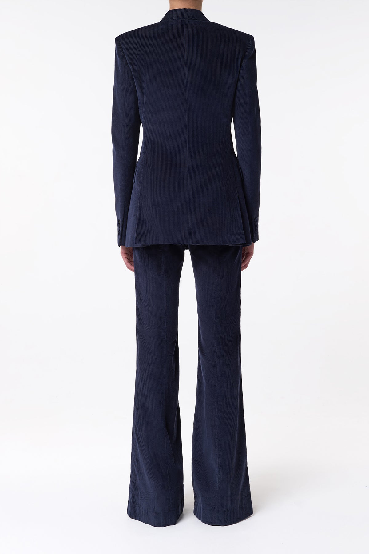 Ianthe Flare Pant in Dark Navy Sea Island Cotton Corduroy Gabriela Hearst