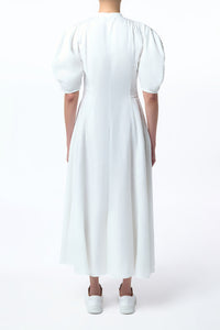 Arabella Shirtdress in White Aloe Linen