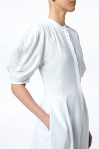 Arabella Shirtdress in White Aloe Linen