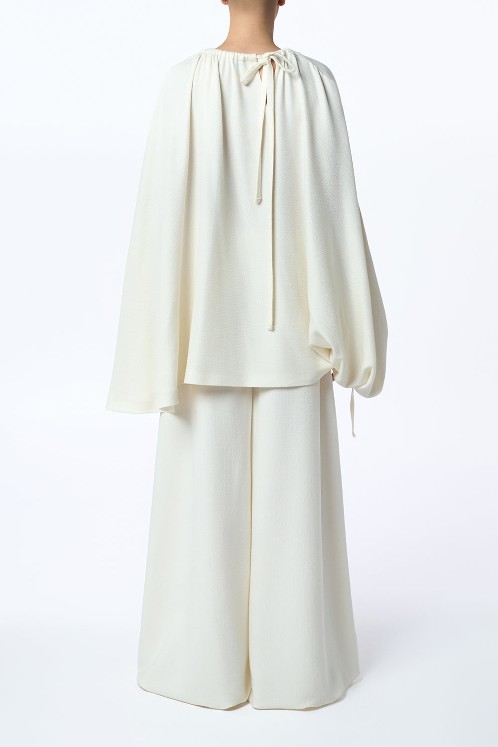 Gelos Wide-Leg Pant in Ivory Soft Leather