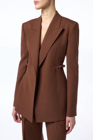 Epona Chain Blazer in Cognac Recycled Virgin Wool