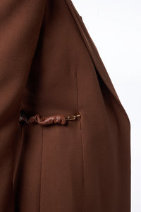 Epona Chain Blazer in Cognac Recycled Virgin Wool