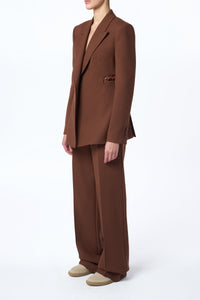 Epona Chain Blazer in Cognac Recycled Virgin Wool