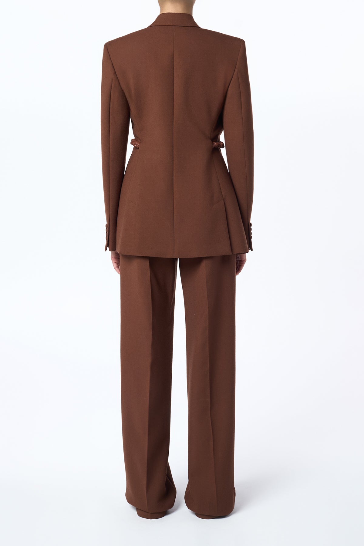 Epona Chain Blazer in Cognac Recycled Virgin Wool