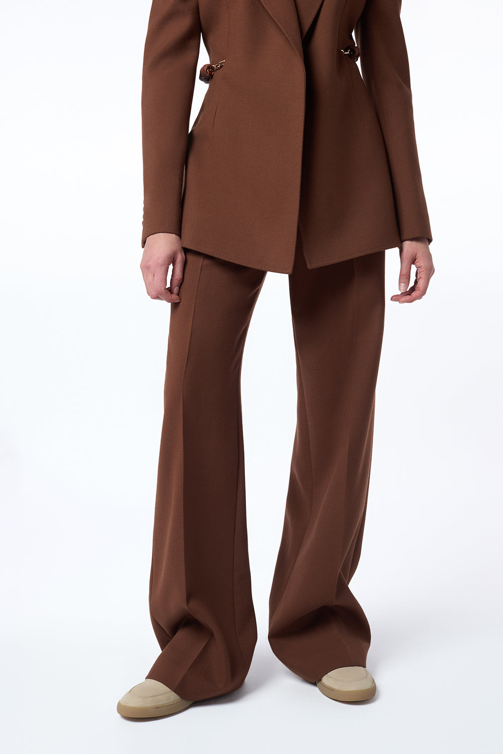 パンツ GABRIELA HEARST NORMAN PANTS Norman Wide-Leg Pant in Black Recycled Virgin Wool