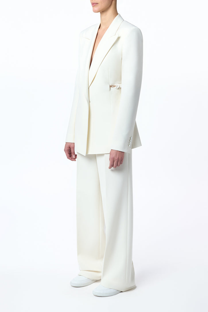 Epona Chain Blazer in Ivory Recycled Virgin Wool