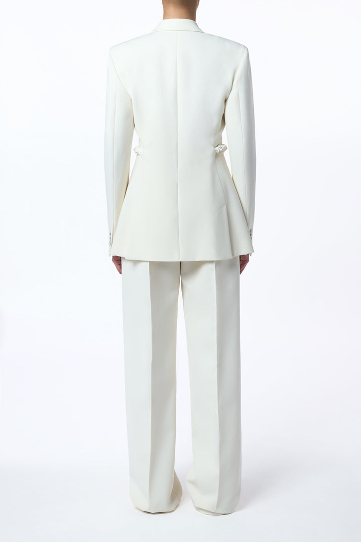 Epona Chain Blazer in Ivory Recycled Virgin Wool