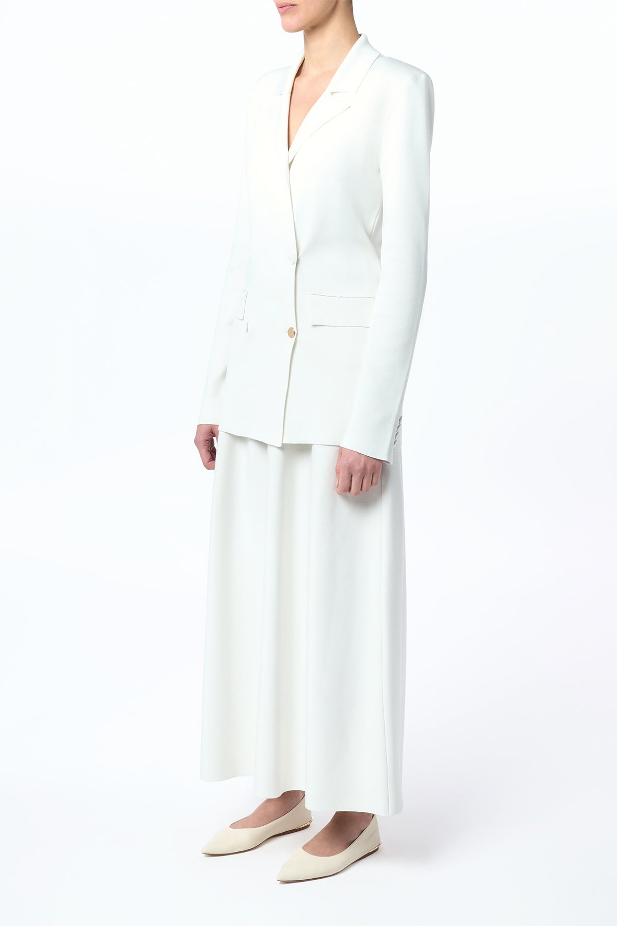 Aphaia Knit Jacket in Ivory Silk