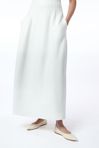 Annamaria Knit Maxi Skirt in Ivory Silk