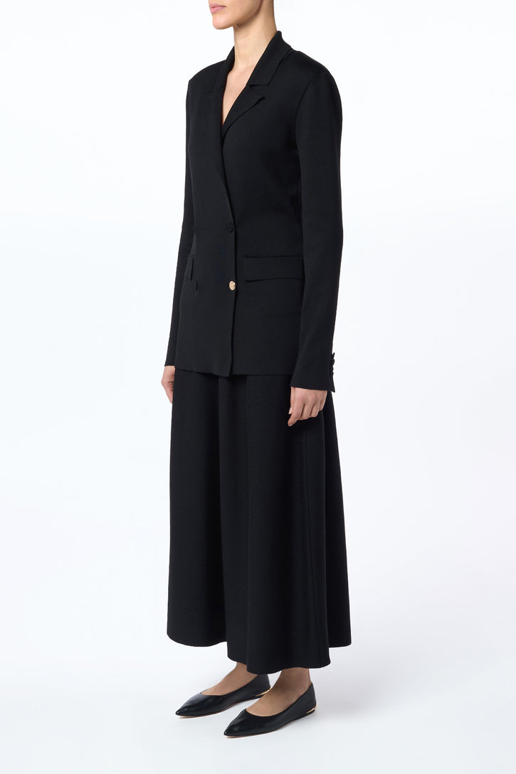 Aphaia Knit Jacket in Black Silk