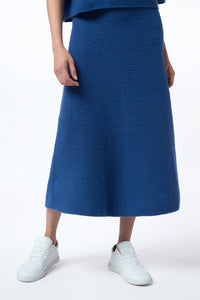 Ostara Knit Maxi Skirt in Dark Blue Denim Cashmere