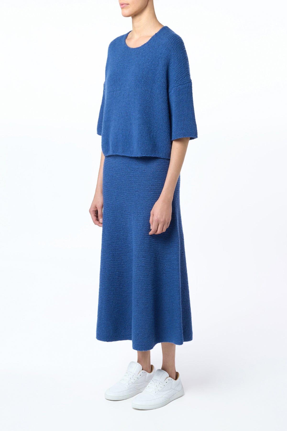 Ostara Knit Maxi Skirt in Dark Blue Denim Cashmere