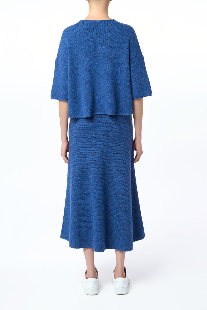 Ostara Knit Maxi Skirt in Dark Blue Denim Cashmere