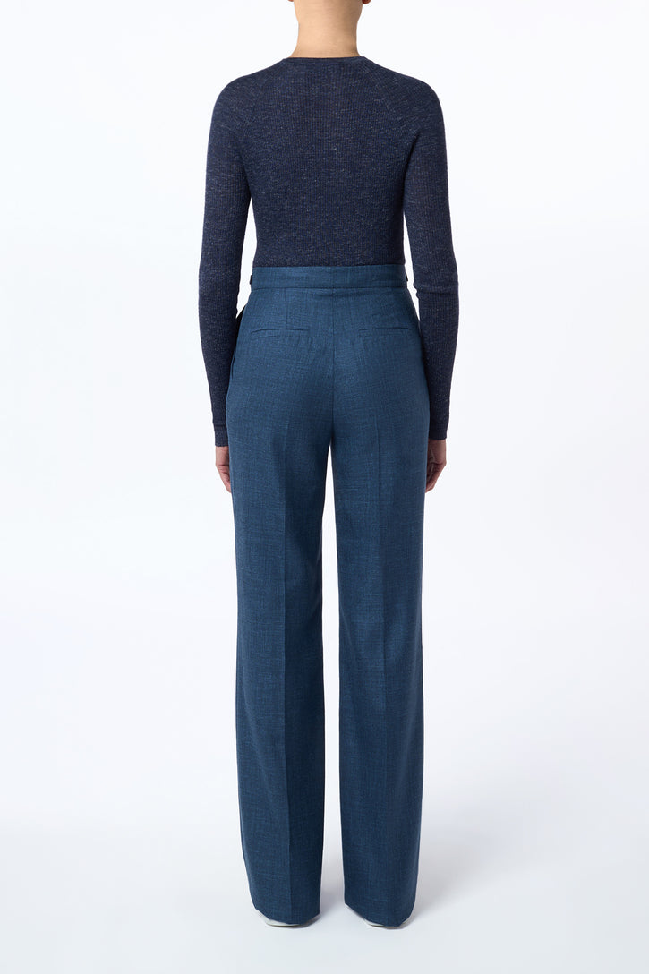 Anges Knit Henley in Navy Cashmere Silk with Hemp